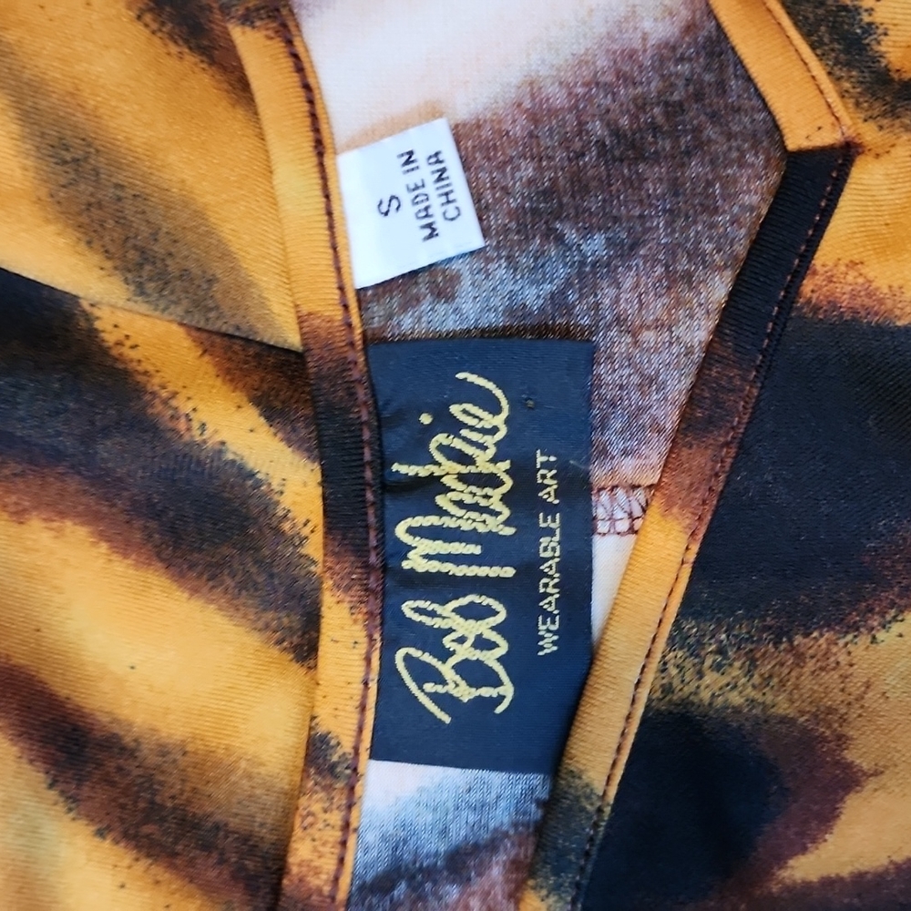 Bob Mackie Wearable Art no sleeve animal print maxi dress-S - Picture 4 of 8